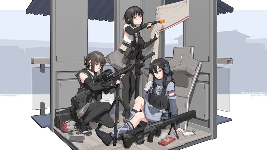 kuri inuki and kenjuu kiri (original and 1 more) drawn by vectorek