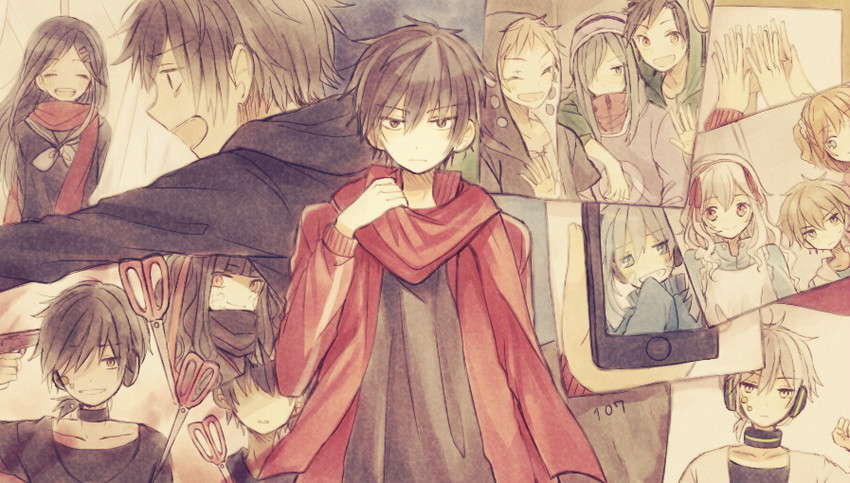 tateyama ayano, kozakura marry, kisaragi shintarou, kido tsubomi, ene, and 7 more (kagerou project and 1 more) drawn by kurodeko