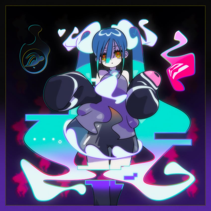 hatsune miku and ghost miku (pokemon and 2 more) drawn by nyamofe