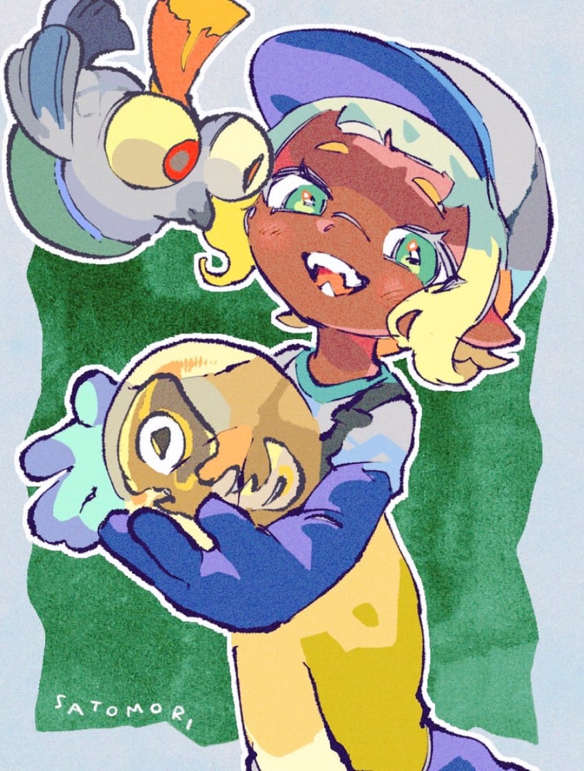 inkling player character, inkling girl, and smallfry (splatoon) drawn by satomori