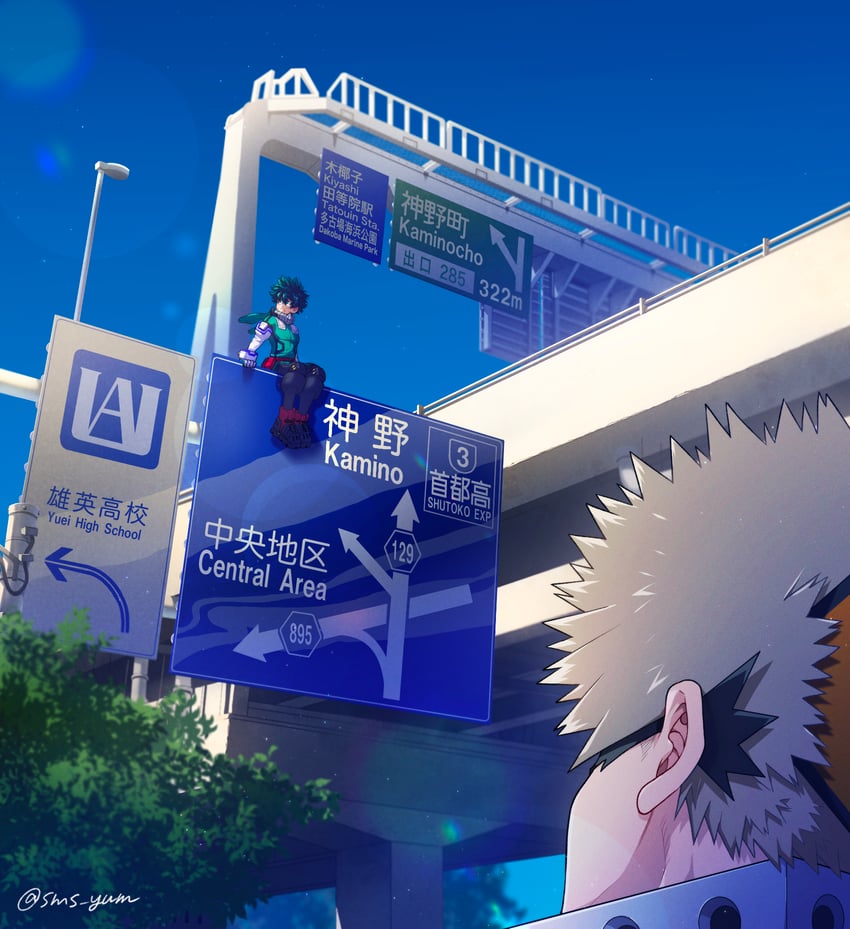 midoriya izuku and bakugou katsuki (boku no hero academia) drawn by misu_(ms.)
