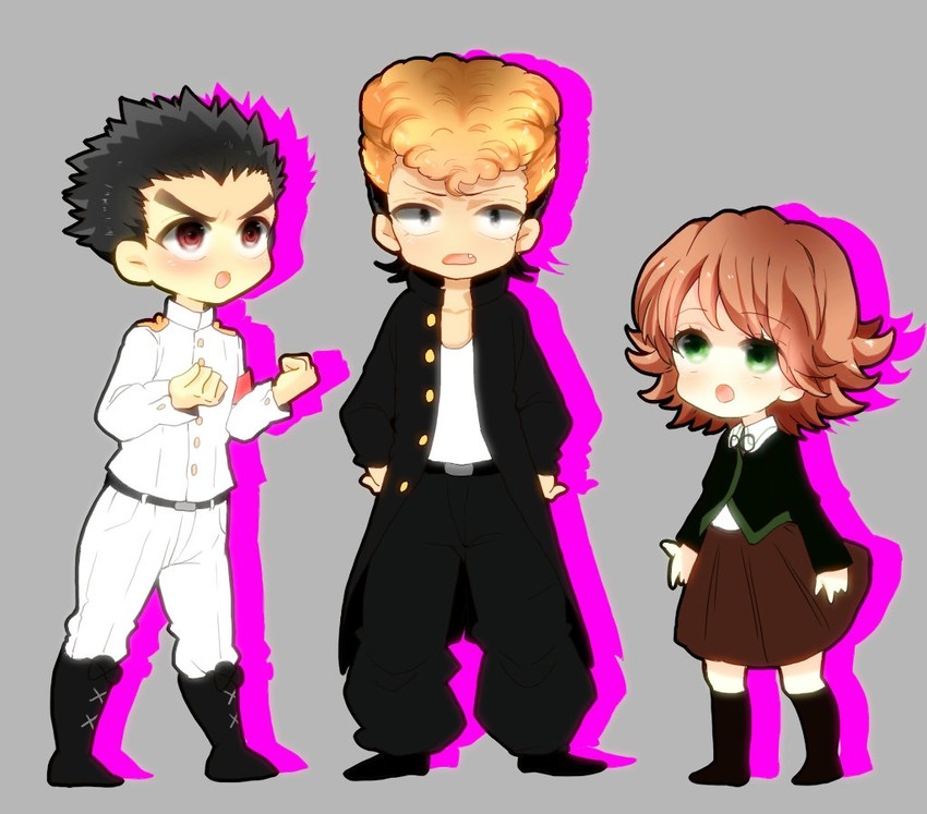 fujisaki chihiro, ishimaru kiyotaka, and owada mondo (danganronpa and 1 more) drawn by norio_(0209_801)