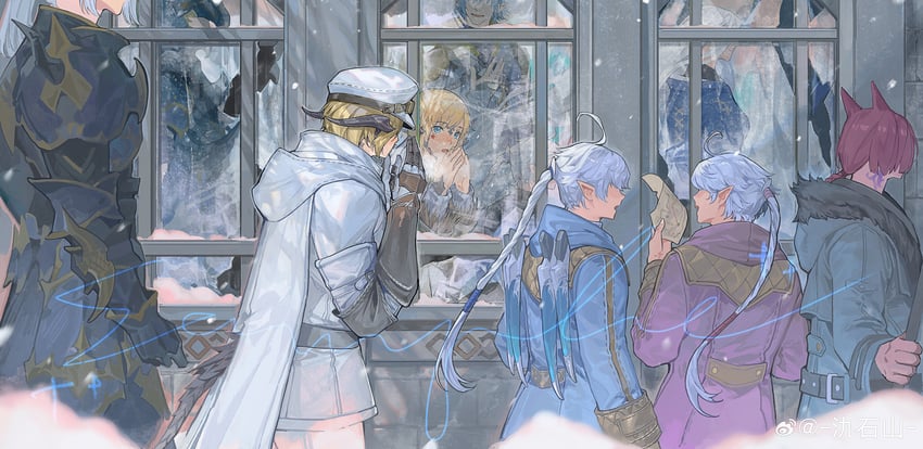 g'raha tia, alisaie leveilleur, dragoon, estinien varlineau, alphinaud leveilleur, and 3 more (final fantasy and 1 more) drawn by amaurot_moyu_shimin