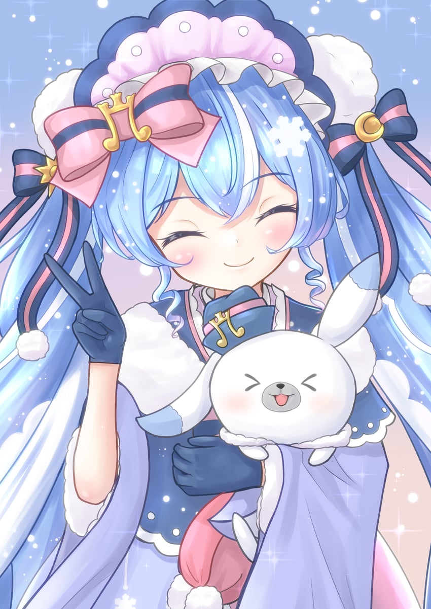hatsune miku, yuki miku, and rabbit yukine (vocaloid) drawn by ikraaa_204