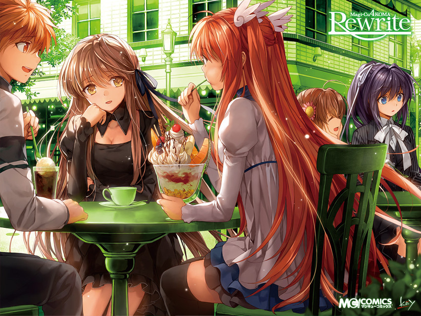 kanbe kotori, senri akane, tennouji kotarou, konohana lucia, and ootori chihaya (rewrite) drawn by ryou_(kimagure)