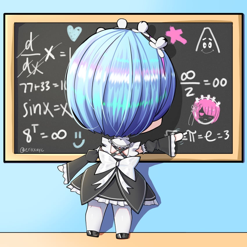 rem and ram (re:zero kara hajimeru isekai seikatsu) drawn by erikkuyc