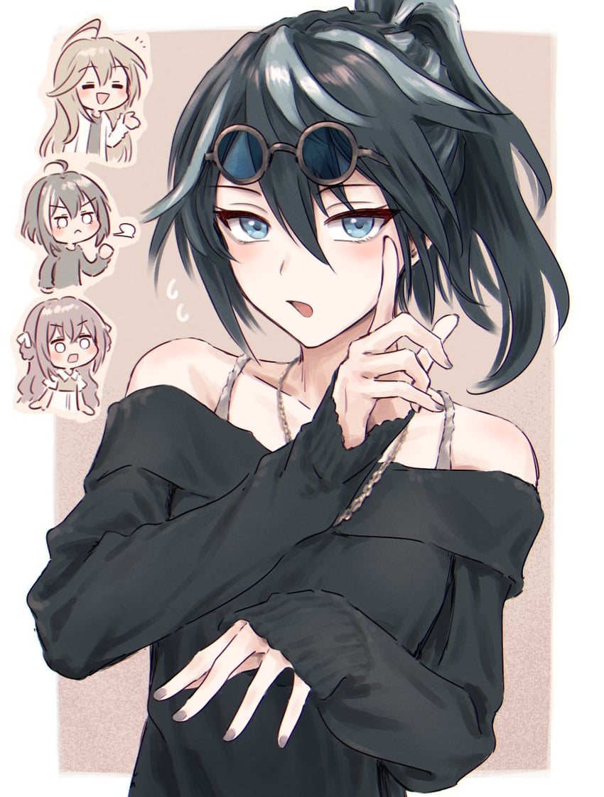 date-chan, azai eimi, bessyo bell, and shimazu shika (d4dj) drawn by bullfalk