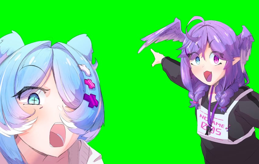 elira pendora and selen tatsuki (nijisanji and 1 more) drawn by taroko3