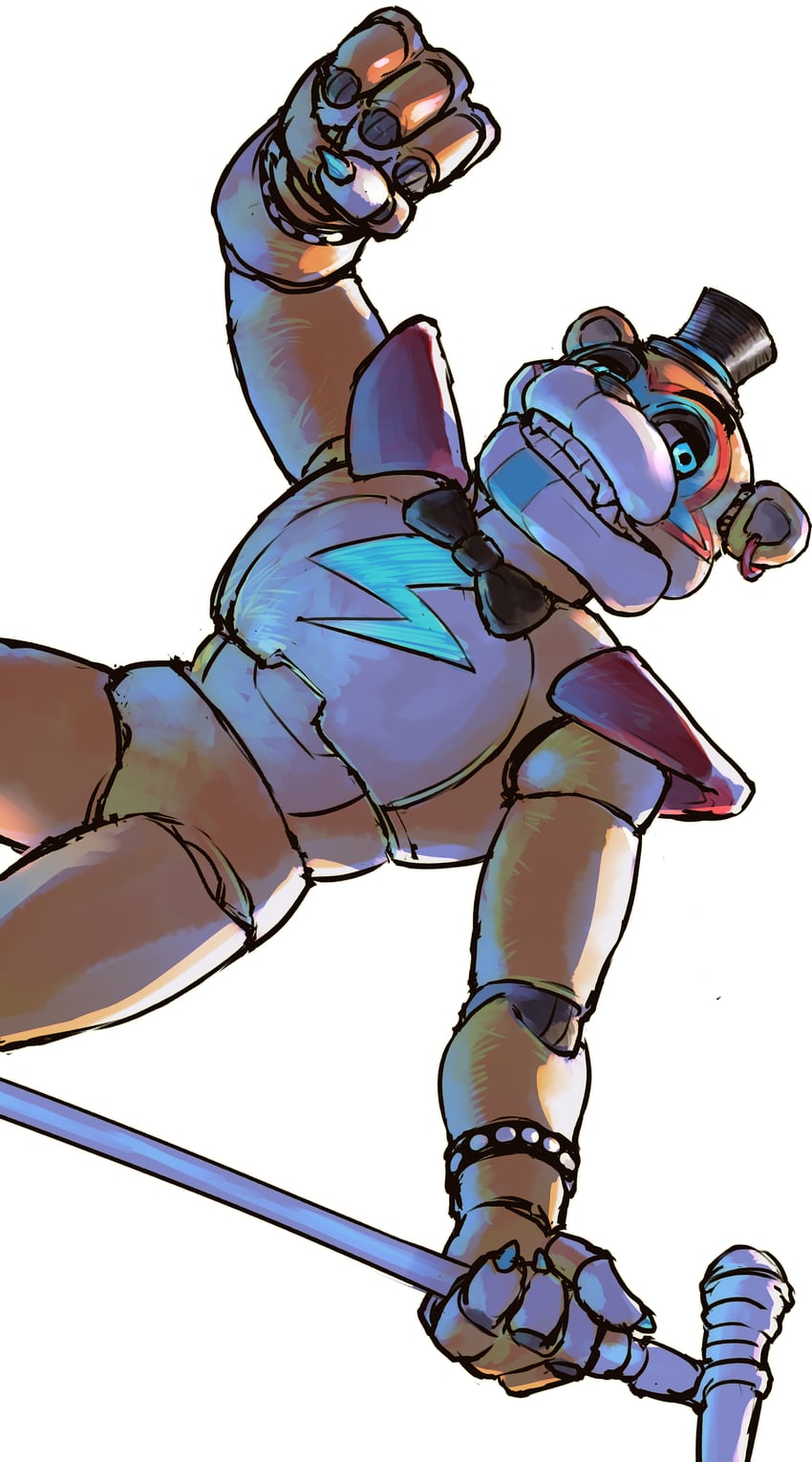 freddy fazbear and glamrock freddy (five nights at freddy's and 1 more) drawn by p!k@ru