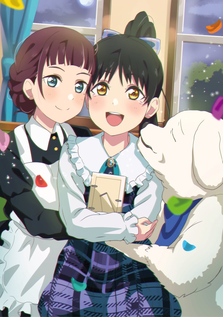 hazuki ren, saya, and chibi (love live! and 1 more) drawn by aozora_aoi