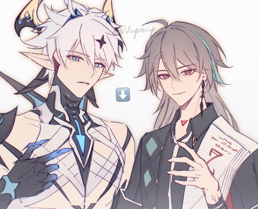 kevin kaslana, su, and diabolic kevin (honkai and 1 more) drawn by napppptt