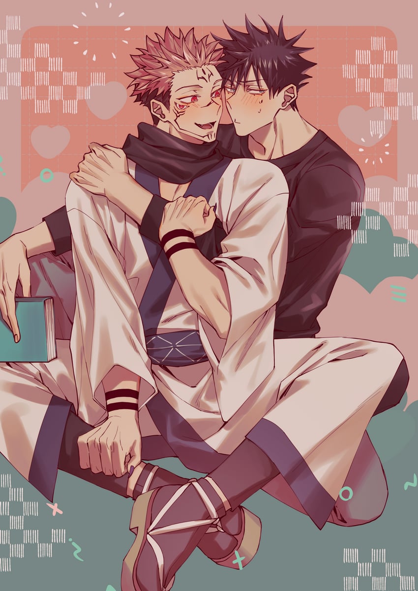 fushiguro megumi and ryoumen sukuna (jujutsu kaisen) drawn by azukiharuta_ju