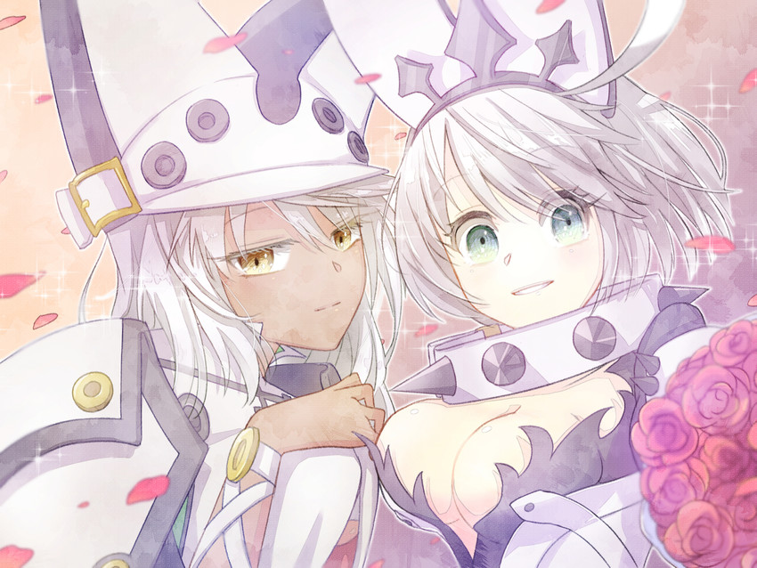 ramlethal valentine and elphelt valentine (guilty gear and 1 more) drawn by sayuri_(mucha-muha)