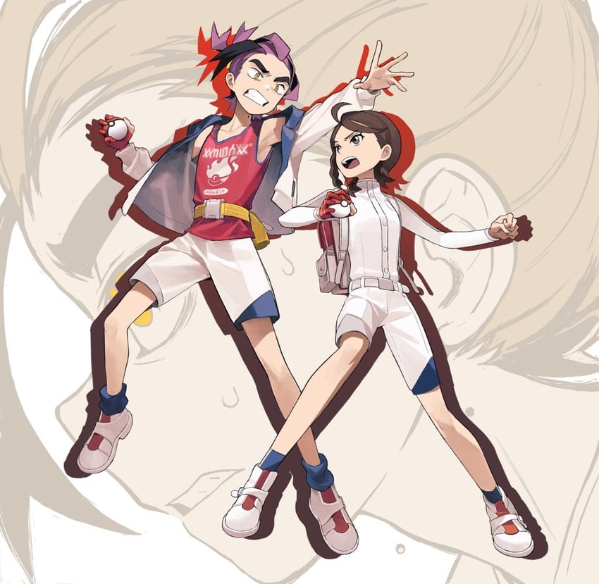 kieran and juliana (pokemon and 1 more) drawn by knifedragon