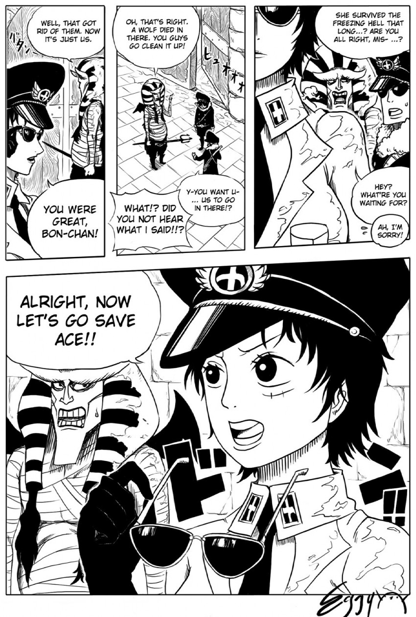 monkey d. luffy and bon clay (one piece) drawn by eggycomics