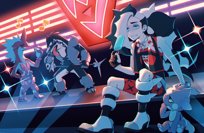 piers, toxtricity, obstagoon, and toxel (pokemon and 1 more) drawn by mofge