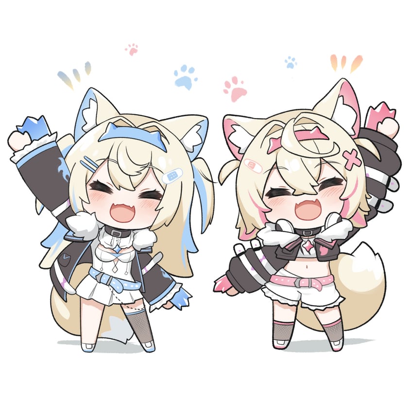 fuwawa abyssgard and mococo abyssgard (hololive and 1 more) drawn by snowmya