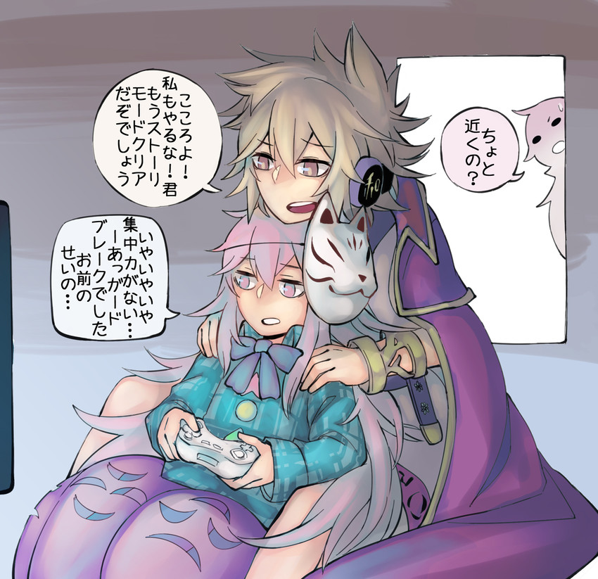 hijiri byakuren, toyosatomimi no miko, and hata no kokoro (touhou) drawn by vento