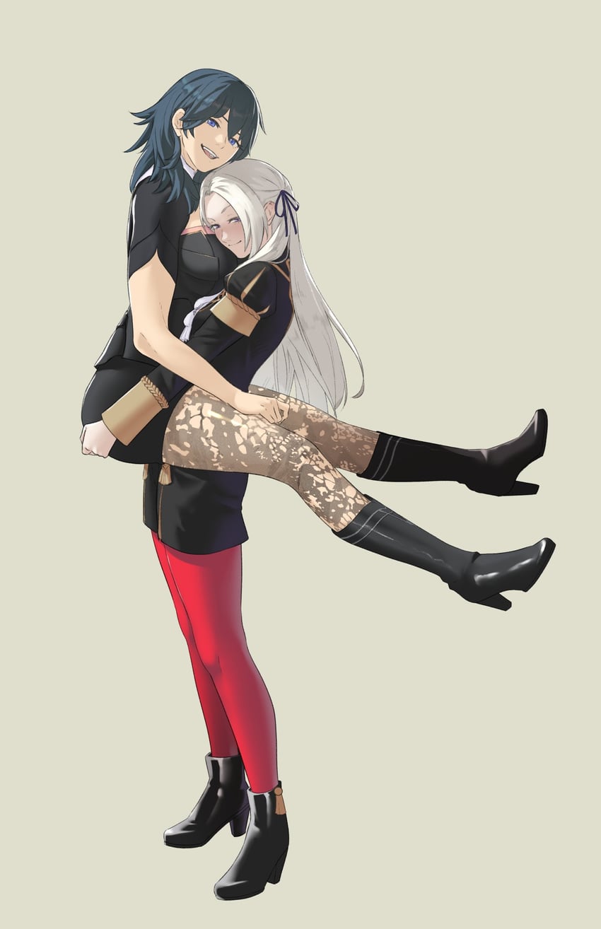 female byleth and edelgard von hresvelg (fire emblem and 1 more) drawn by pomelomelon
