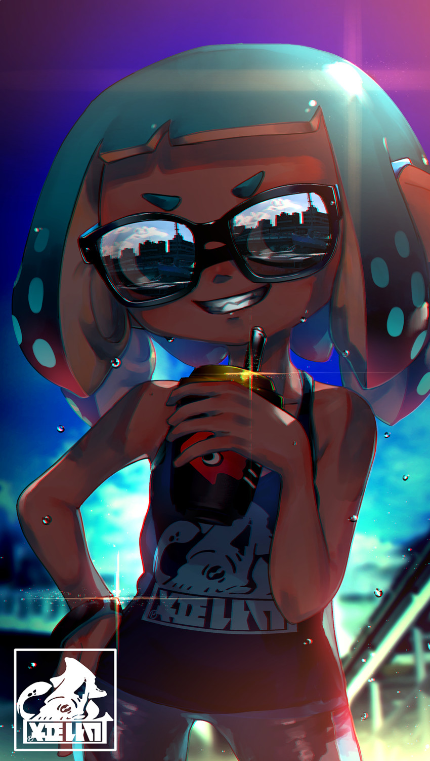 inkling player character and inkling girl (splatoon and 1 more) drawn by kashu_(hizake)