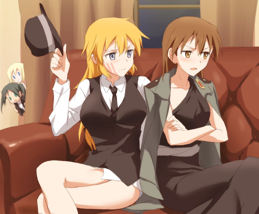 erica hartmann, gertrud barkhorn, charlotte e. yeager, and francesca lucchini (world witches series and 1 more) drawn by kisetsu
