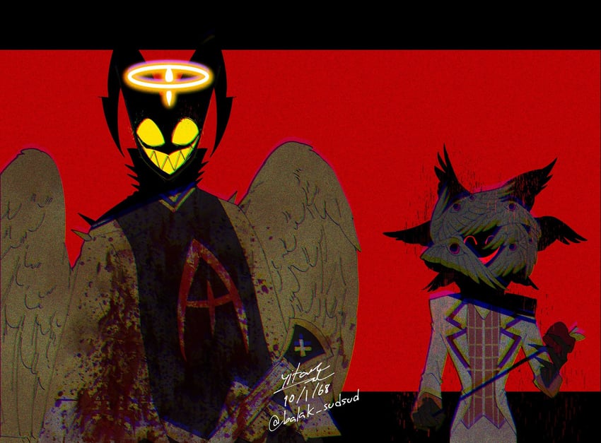 lucifer morningstar and adam (hazbin hotel) drawn by yitaraziel