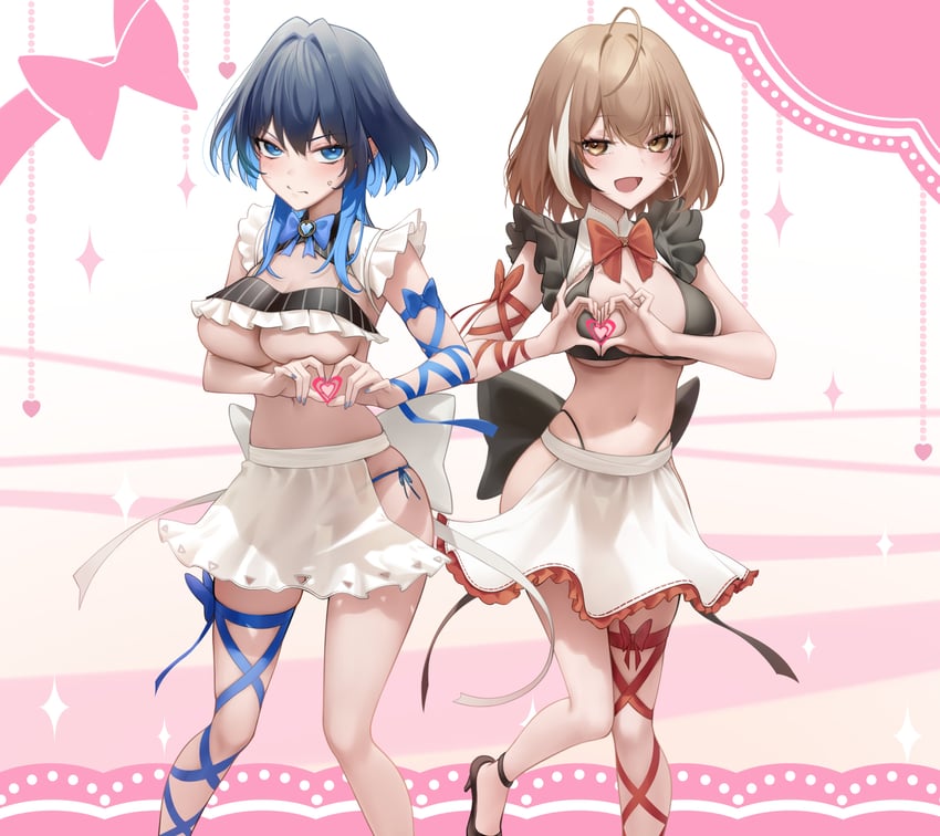 ouro kronii and nanashi mumei (hololive and 1 more) drawn by somebody_(leiking00)