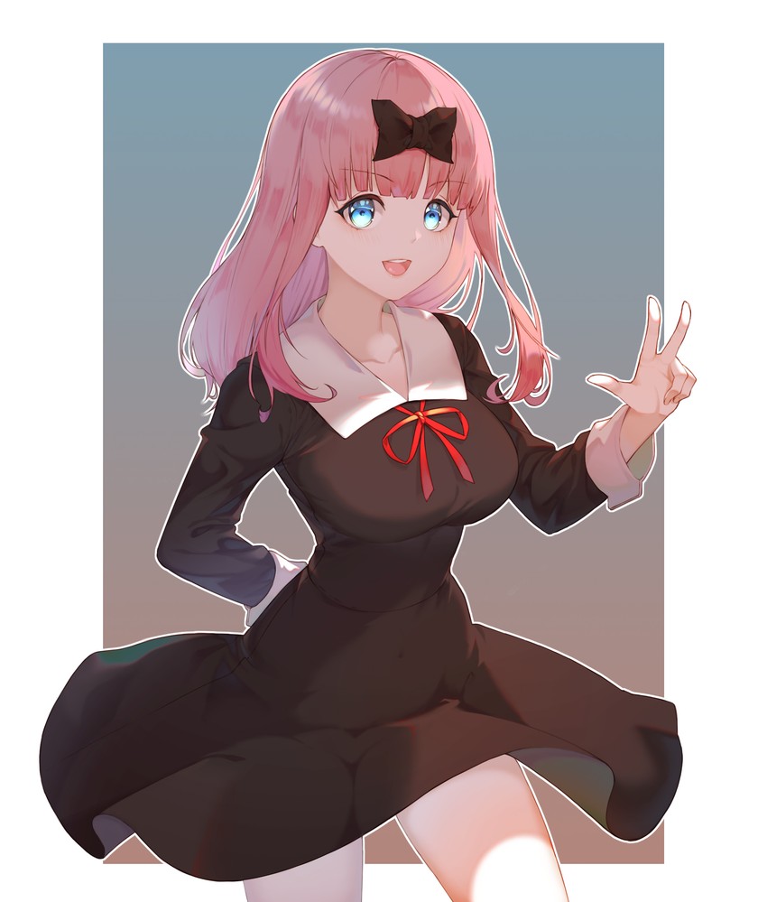 fujiwara chika (kaguya-sama wa kokurasetai ~tensai-tachi no renai zunousen~) drawn by rice_ghost