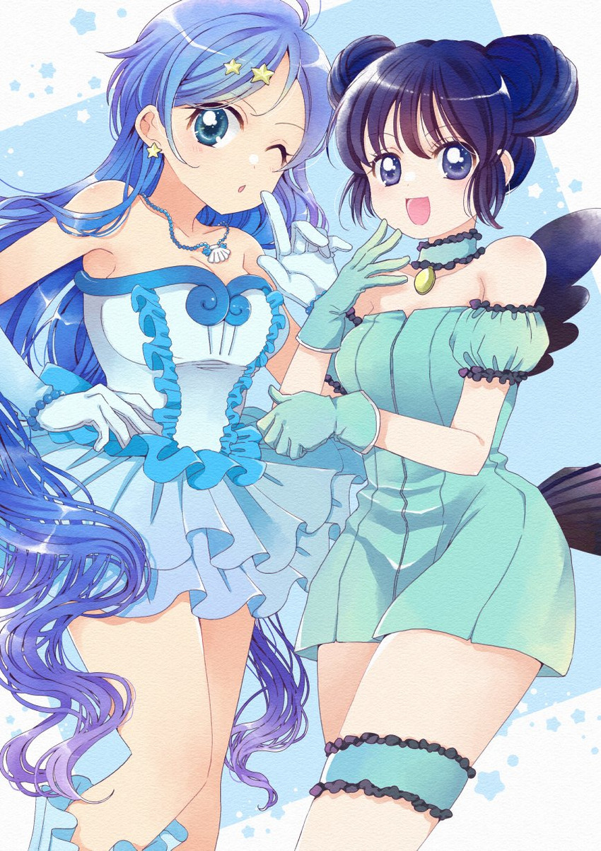 houshou hanon, aizawa mint, and mew mint (mermaid melody pichi pichi pitch and 1 more) drawn by tsumugi_meme