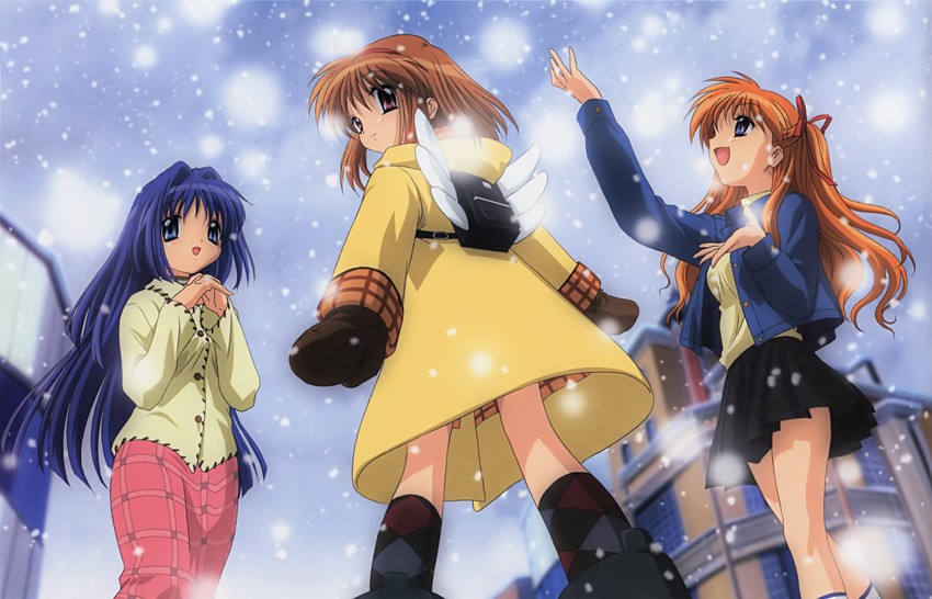 tsukimiya ayu, minase nayuki, and sawatari makoto (kanon and 1 more) drawn by ikeda_kazumi