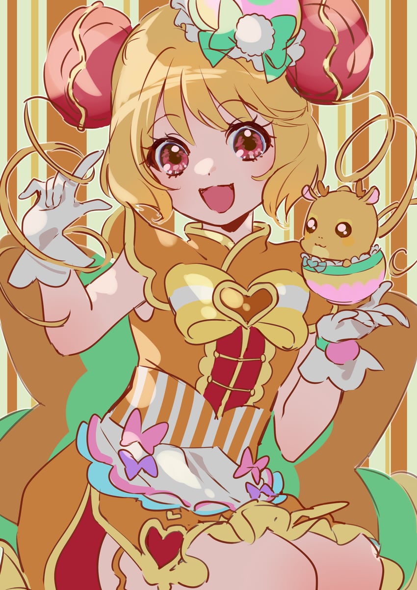 hanamichi ran, cure yum-yum, and mem-mem (precure and 1 more) drawn by shipu_(gassyumaron)
