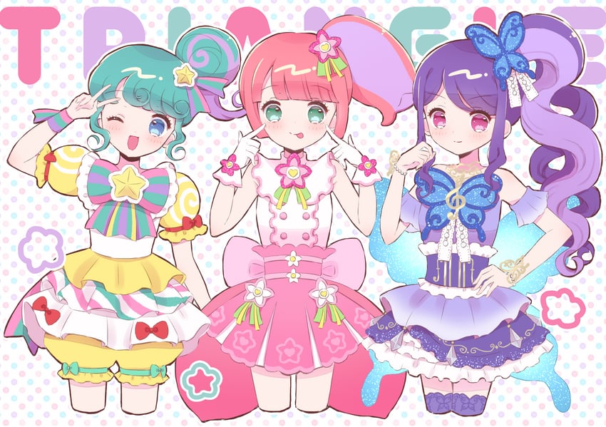 pinon, kanon, and junon (pretty series and 1 more) drawn by hoshikuzu_(pinkholic)