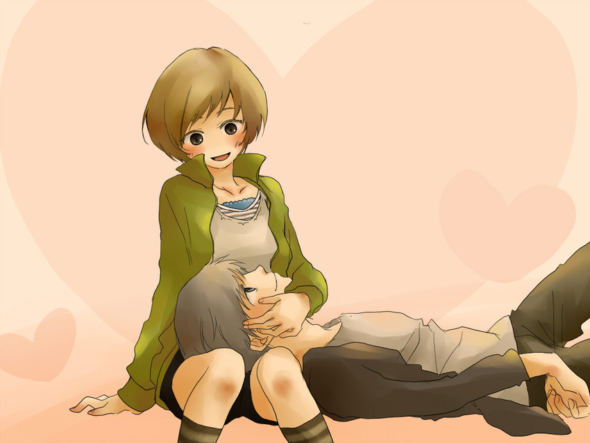 narukami yu and satonaka chie (persona and 1 more) drawn by mysk918