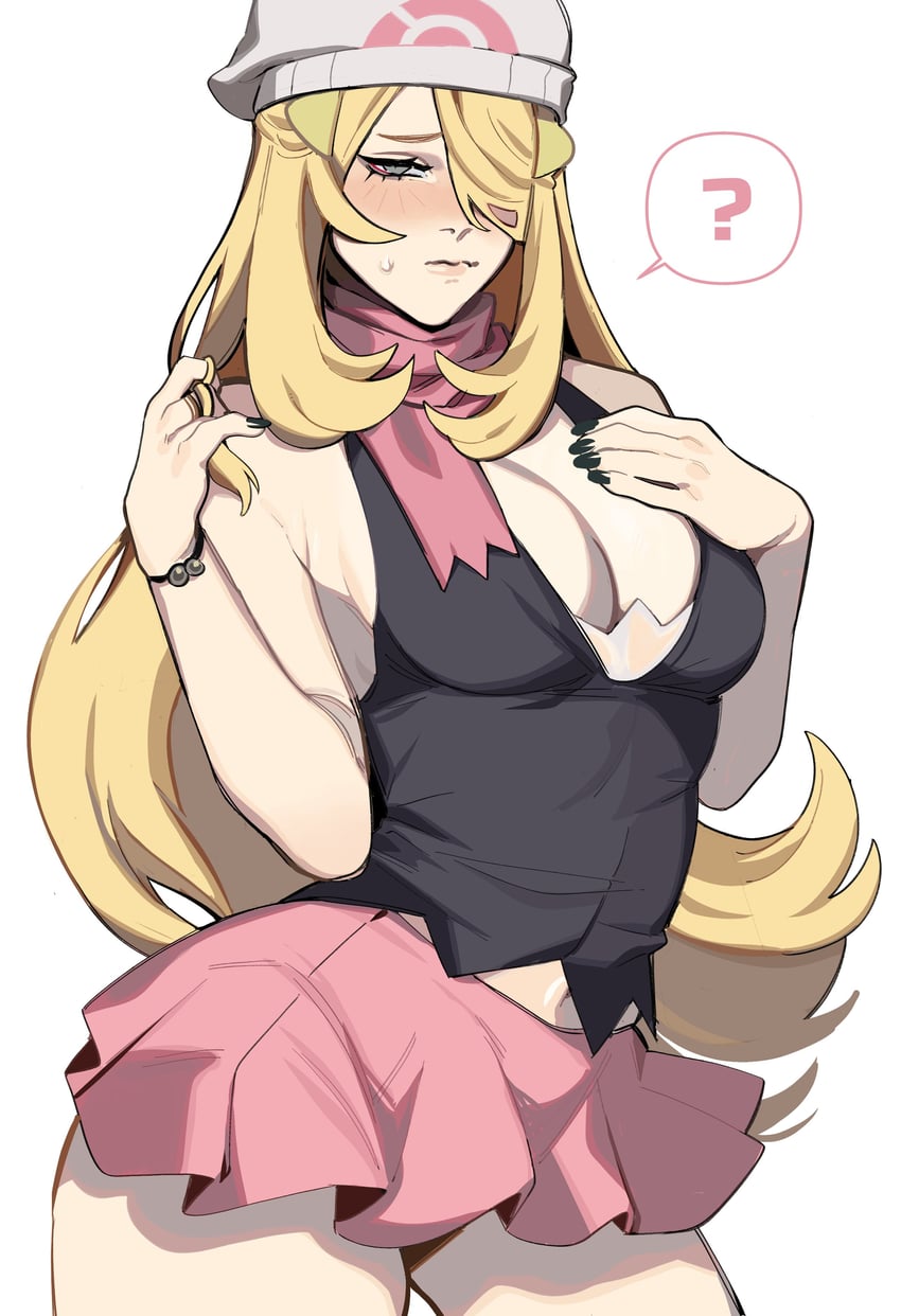 dawn and cynthia (pokemon and 1 more) drawn by porqueloin