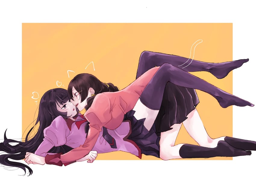 senjougahara hitagi and hanekawa tsubasa (monogatari and 1 more) drawn by hatahata_(okkrslk)
