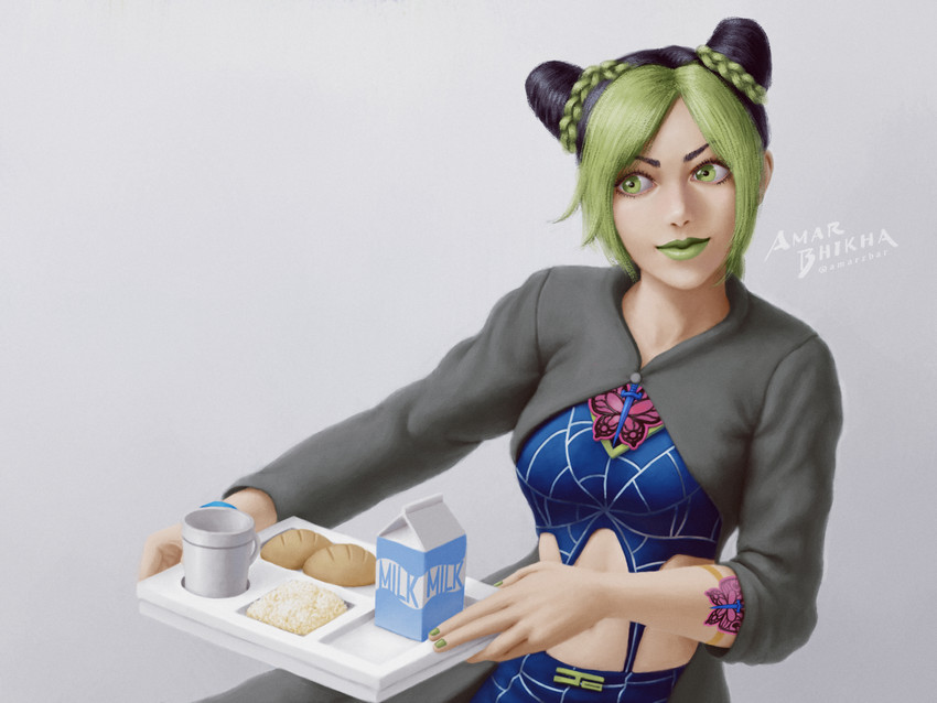 kujo jolyne (jojo no kimyou na bouken and 1 more) drawn by amarzbar
