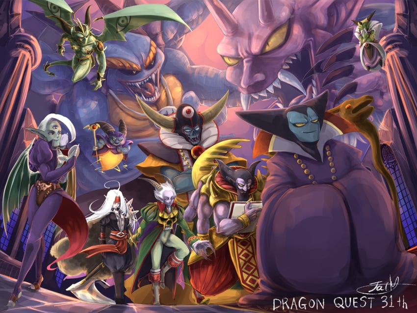 pisaro, sidoh, dragon lord, zoma, rhapthorne, and 6 more (dragon quest and 10 more) drawn by kale