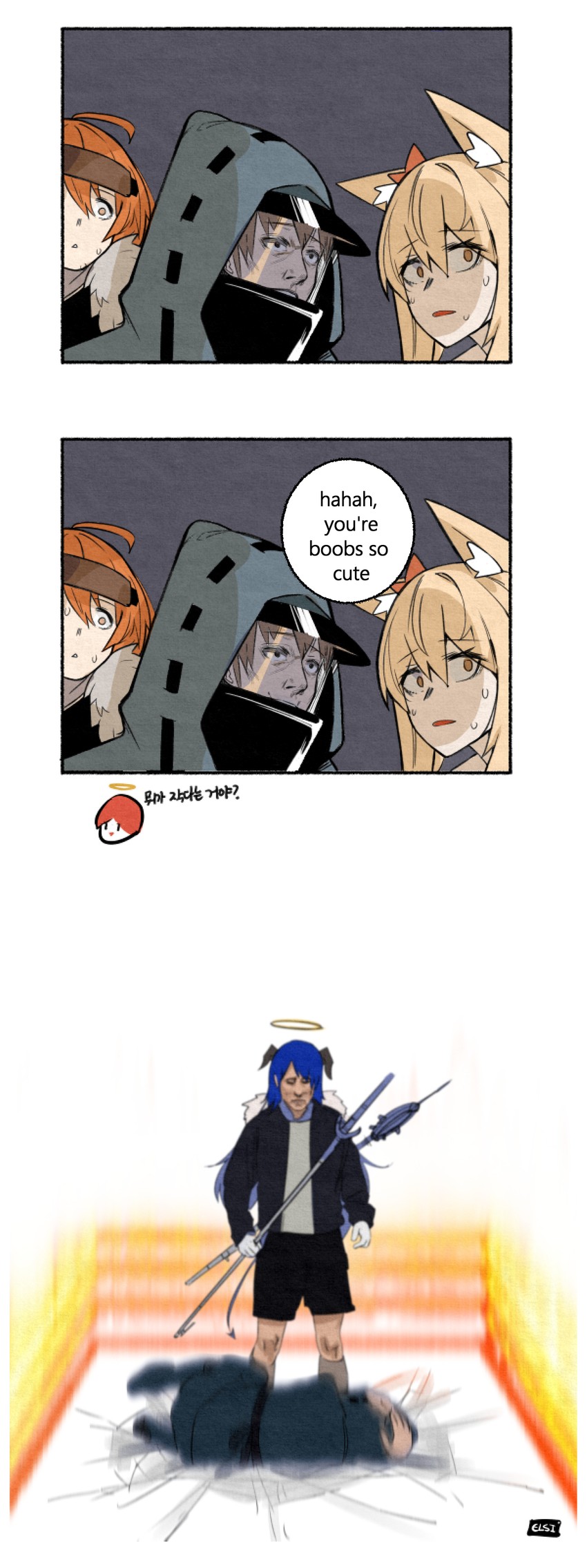 doctor, mostima, male doctor, sora, and croissant (arknights) drawn by elsi