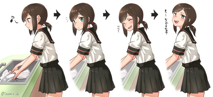 fubuki and fubuki kai ni (kantai collection) drawn by izumikuma