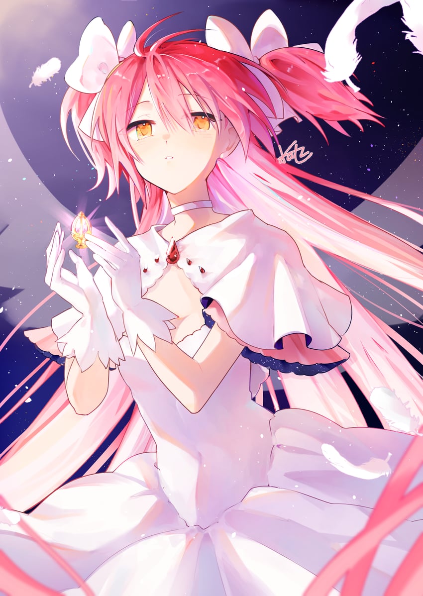 kaname madoka and ultimate madoka (mahou shoujo madoka magica) drawn by katzyi_ly
