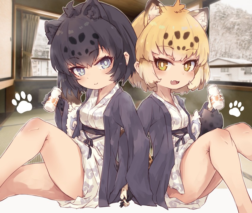 jaguar and black jaguar (kemono friends and 1 more) drawn by kolshica