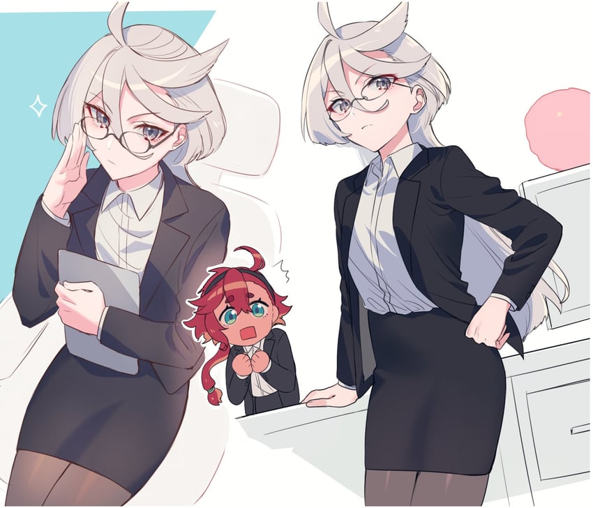 suletta mercury, miorine rembran, and chuatury panlunch (gundam and 1 more) drawn by cow_(shadow)