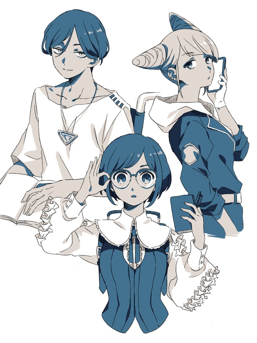 fukurai azami, tomarigi yasumi, and meguriya ayumu (toshi densetsu kaitai center) drawn by shio_machi_(shio_town)