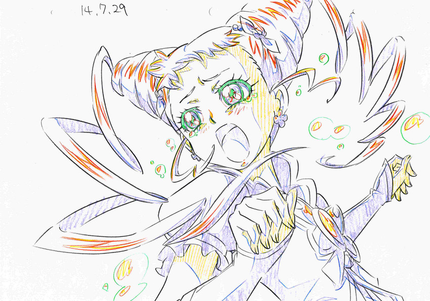 kasugano urara and cure lemonade (precure and 2 more) drawn by itaoka1