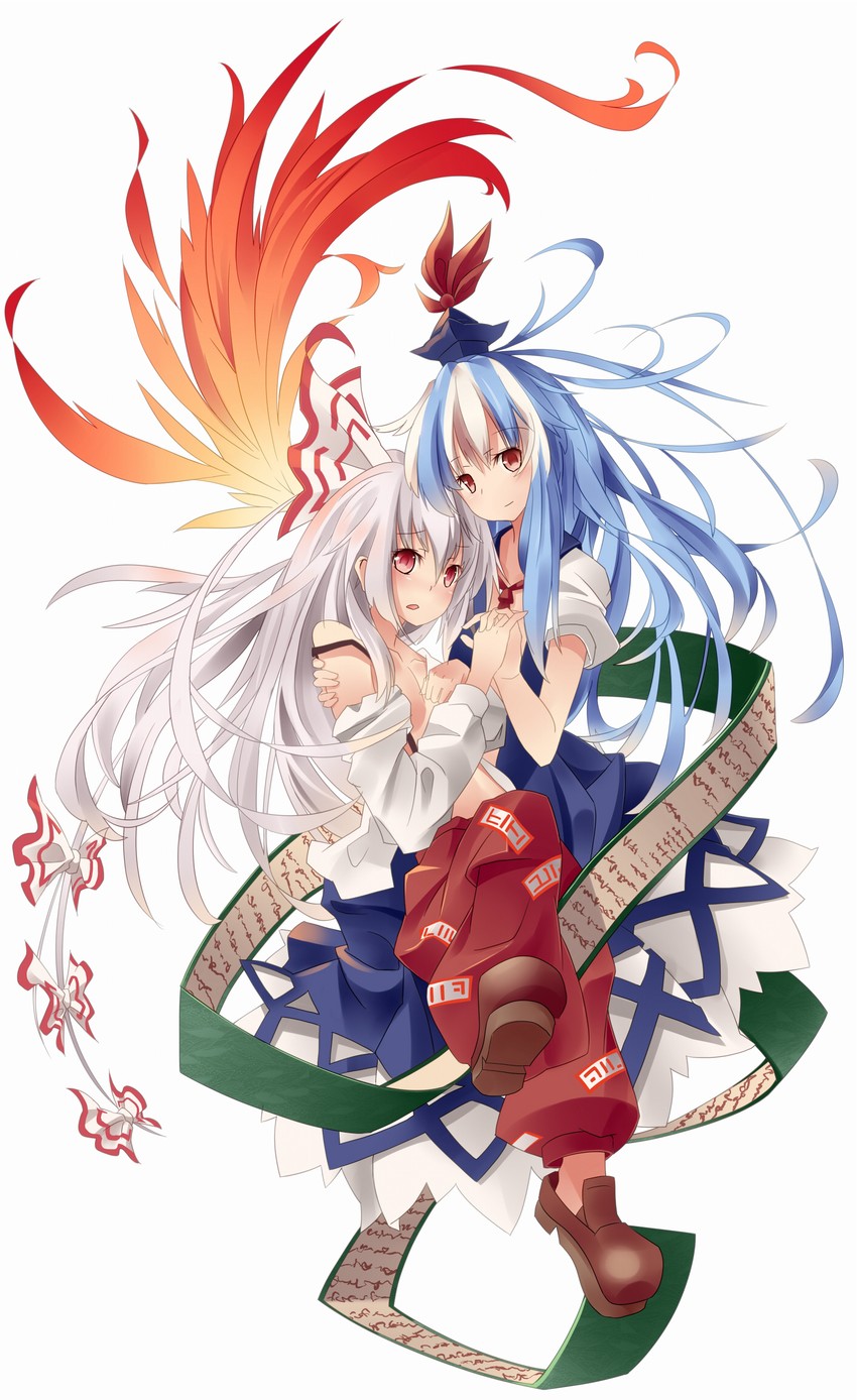 fujiwara no mokou and kamishirasawa keine (touhou) drawn by mikan_(bananoha)