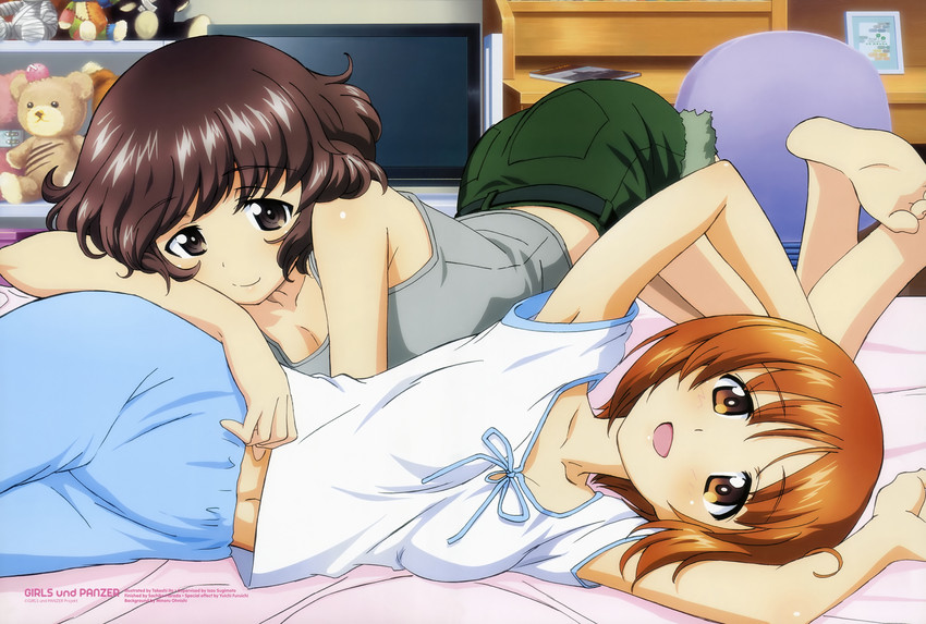 nishizumi miho and akiyama yukari (girls und panzer and 1 more) drawn by itou_takeshi and sugimoto_isao