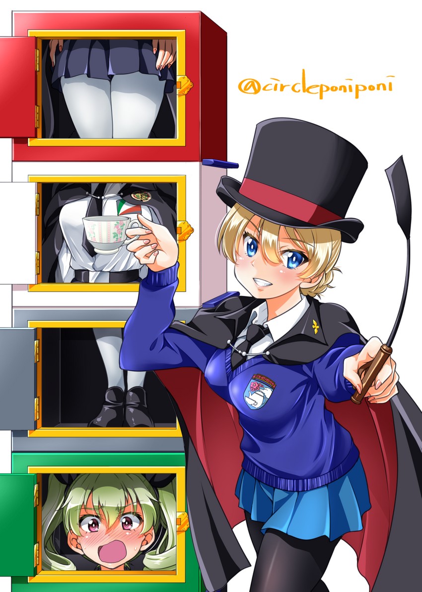 darjeeling and anchovy (girls und panzer) drawn by inoue_yoshihisa
