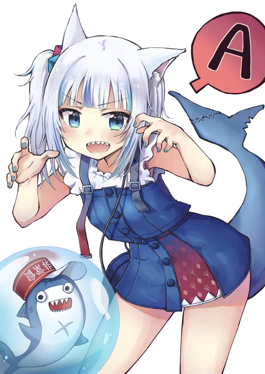 gawr gura and bloop (hololive and 1 more) drawn by nean