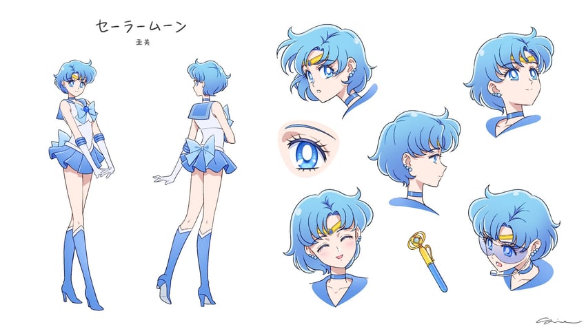 mizuno ami and sailor mercury (bishoujo senshi sailor moon and 1 more) drawn by sidney_deng