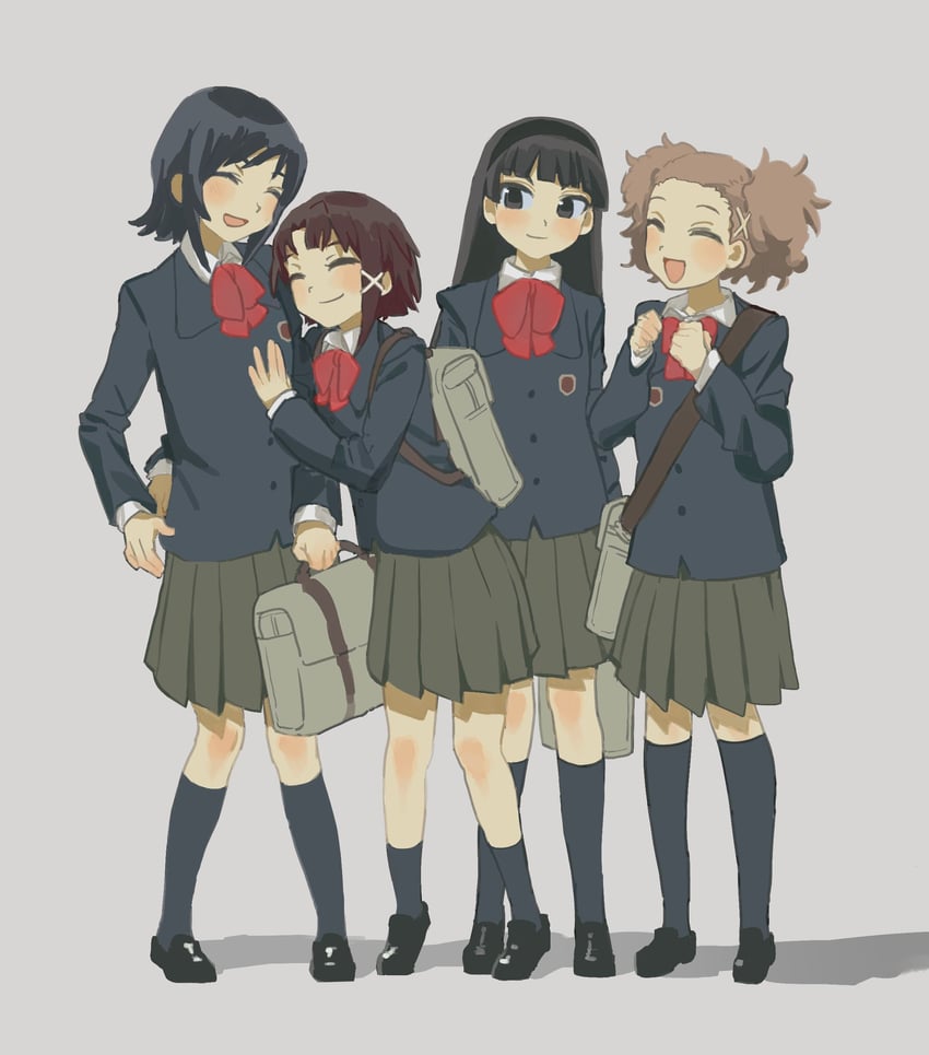 iwakura lain, mizuki alice, yamamoto reika, and katou juri (serial experiments lain) drawn by nzsssm